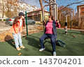 Senior Caucasian woman receives support from a trainer during physical recovery. Active lifestyle and prevention of future health problems. 143704201