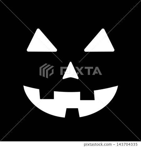 Halloween Pumpkin Face on black background. Laughing Jack o Lantern. Vector template for Halloween party decorations. Halloween Pumpkin Face on black background. Laughing Jack o Lantern. Vector template for Halloween party decorations. 143704335