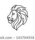 Lion in continuous vector line art drawing style 143704938