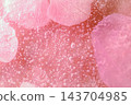 Pink Floral Ice Texture with Soft Pastel Bubbles Abstract Background 143704985