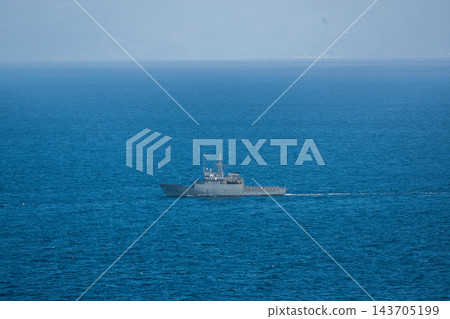 Spanish Navy patrol ship sailing off the coast of Ceuta in the Strait of Gibraltar Spanish Navy patrol ship sailing off the coast of Ceuta in the Strait of Gibraltar 143705199
