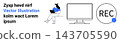 Remote work, digital productivity, content creation, online tools, technology, education. Woman using a laptop, computer monitor and record button icon. Remote work and digital productivity concept 143705590