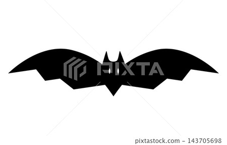 Halloween bat silhouette. Vector template for banner, poster, flyer, shirt, mug, sticker, logo design, etc. 143705698
