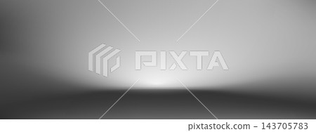 Abstract 3d background with gradient limbo studio wall. Grey black dark stage for product display on empty floor. White podium render with bg for presentation scene. Abstract 3d background with gradient limbo studio wall. Grey black dark stage for product display on empty floor. White podium render with bg for presentation scene. 143705783