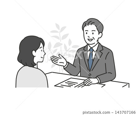 An illustration of a male counselor in a suit calmly conducting interviews and consultations across a desk. An illustration of a male counselor in a suit calmly conducting interviews and consultations across a desk. 143707166