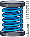 Blue Compression Coil Spring Vector Illustration Isolated on White 143707512