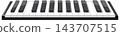 Vector Illustration of a Musical Keyboard with Black and White Keys 143707515