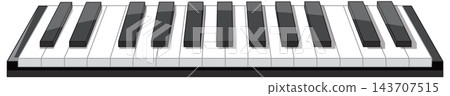 Vector Illustration of a Musical Keyboard with Black and White Keys Vector Illustration of a Musical Keyboard with Black and White Keys 143707515