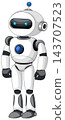 Friendly White Humanoid Robot Character Vector Illustration on White Background 143707523
