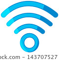 Blue Wireless Signal Icon Vector Illustration on White Background 143707527