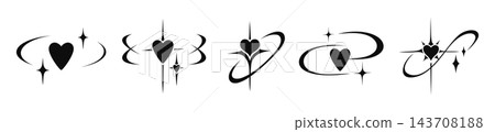 Heart symbols pair orbital rings tiny sparkles cosmic curves Y2K collection cosmos aesthetic art Heart symbols pair orbital rings tiny sparkles cosmic curves Y2K collection cosmos aesthetic art 143708188