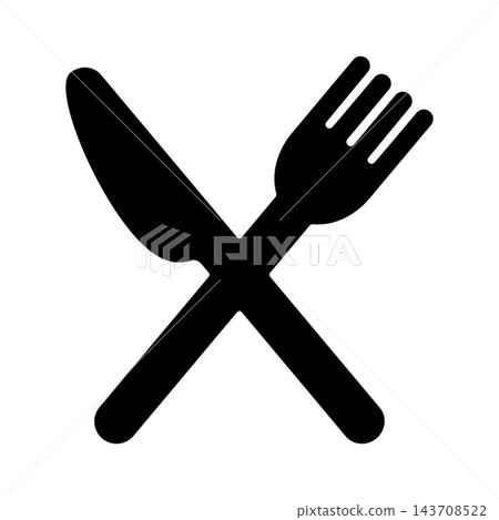 Vector knife and fork dining icon Vector knife and fork dining icon 143708522