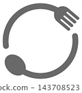 向量餐具框 143708523