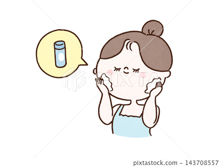A woman applies lotion to her entire face with her palms as part of her skincare routine. A woman applies lotion to her entire face with her palms as part of her skincare routine. 143708557