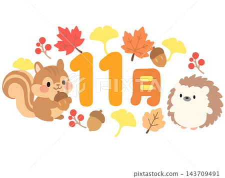 可愛的十一月月亮插圖 143709491