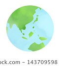 A stylized Earth, a simple watercolor-style illustration; an image resource for SDGs and environmental initiatives. 143709598