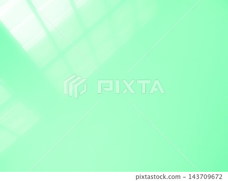 Green background wall shadow light summer sunight overlay nature on room cement floor abstract blur muckup effect minimal platform for presentation product backdrop, wallpaper template display 143709672