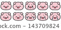 Pig character face icon set 143709824