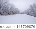 Oita Prefecture: Snow-covered Yamanami Highway 143709870