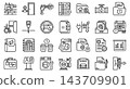 Building Inspection Property Maintenance Service Line Icon Set 143709901