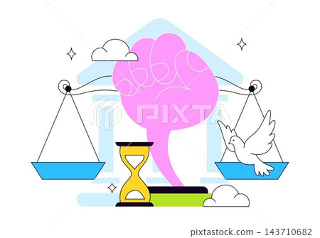 International Day of Neutrality Vector Illustration Featuring a Dove of Peace, Justice Scales, Open Book, Global Harmony, and Diplomacy International Day of Neutrality Vector Illustration Featuring a Dove of Peace, Justice Scales, Open Book, Global Harmony, and Diplomacy 143710682