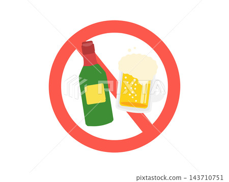 禁止飲酒標誌(插圖) 禁止飲酒標誌(插圖) 143710751