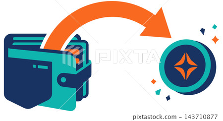 Digital wallet transferring cryptocurrency coins for online shopping during the annual cyber monday sales event promotion 143710877
