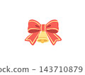 可愛的聖誕彩帶和鈴鐺 143710879