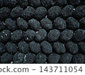 Dark Mossy Cobblestone Surface Texture Pattern Background in Overhead Close Up. 143711054