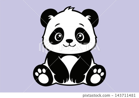 Cute Sitting Baby Panda Bear Vector Illustration Cute Sitting Baby Panda Bear Vector Illustration 143711481