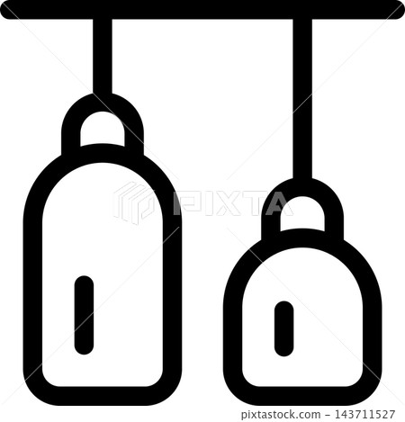 Punching bag icon. Punching bag professional line icon set with modern boxing and fitness vector symbols. Punching bag icon. Punching bag professional line icon set with modern boxing and fitness vector symbols. 143711527