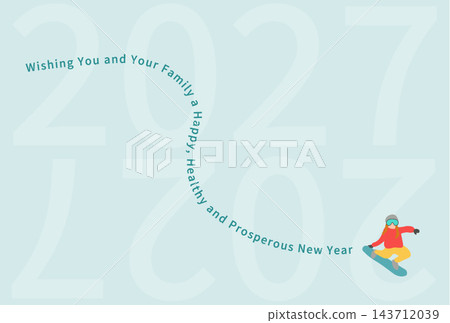 2027冬季滑雪主題新年賀卡設計 2027冬季滑雪主題新年賀卡設計 143712039