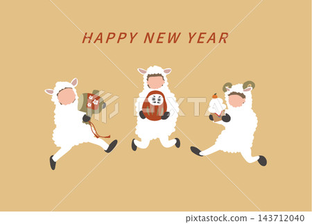 2027 Year of the Sheep New Year's Card Design 2027 Year of the Sheep New Year's Card Design 143712040