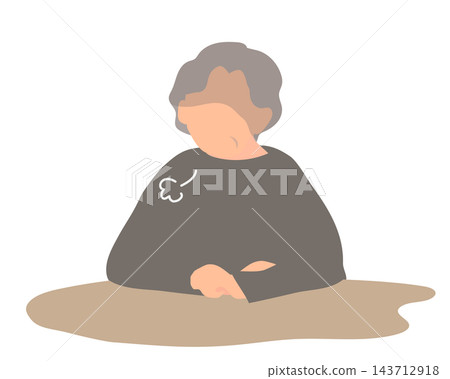 Illustration of an elderly person who is listless and depressed. Illustration of an elderly person who is listless and depressed. 143712918