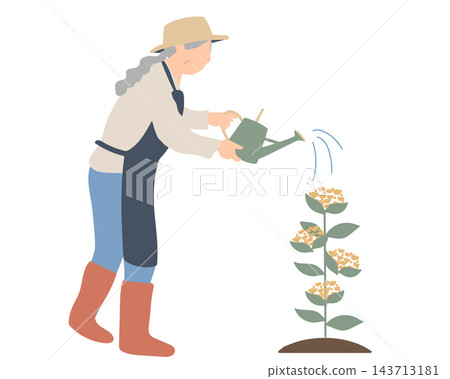 Senior women who grow flowers 143713181
