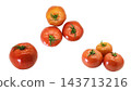 Tomatoes in 3 patterns, transparent background, macro photography 143713216