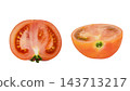 Two patterns of tomato cross-sections, transparent background, macro photography. 143713217