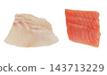 Sea bream and tuna sashimi set, transparent background, macro photography. 143713229