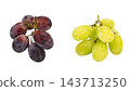 Set of two types of grapes: red and green. Transparent background. Macro photography. 143713250