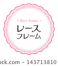 Pink circular lace frame and lace paper-style decorative frame. Cute message card and wedding-themed material. 143713810
