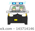 一名男性防罪志工（輕型車輛，正面視角）在一輛藍色巡邏車內進行防罪巡邏。 143714146