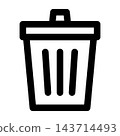 Trash can line art icon 143714493