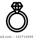 Diamond ring line art icon 143714494