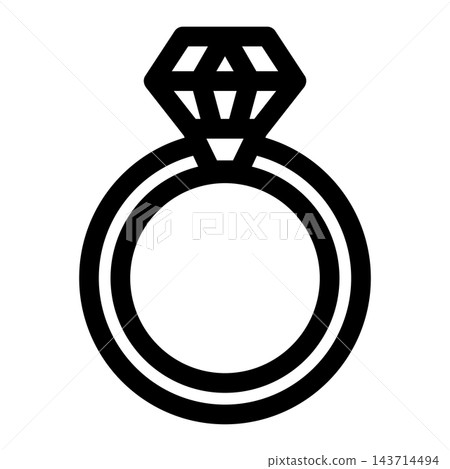 Diamond ring line art icon Diamond ring line art icon 143714494