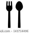 Fork and spoon silhouette icon 143714496