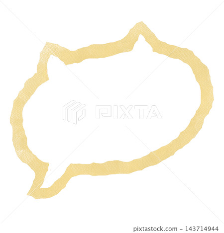 Brown cat stamp-style speech bubble illustration Brown cat stamp-style speech bubble illustration 143714944