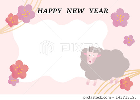 可愛的綿羊新年卡,附文字 可愛的綿羊新年卡,附文字 143715153