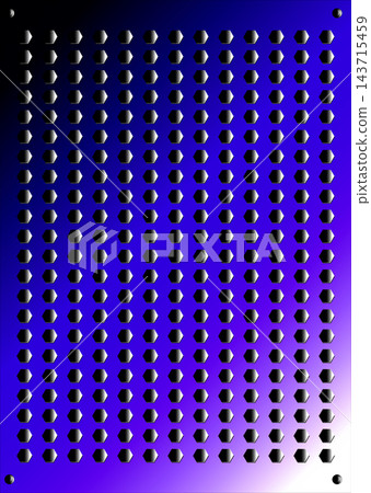 3D black hexagonal ventilation grille on purple gradient, abstract futuristic background texture 143715459