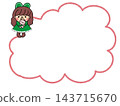 Cute illustration frame of a Christmas girl and a teddy bear. 143715670