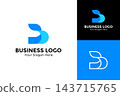 Creative letter B wave illustration logo design. Initial B water flow concept logo design template 143715765